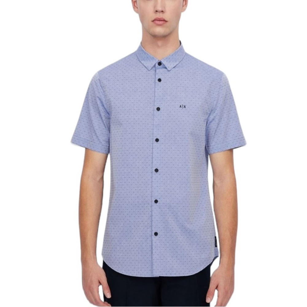 ⚡️SOLD⚡️Armani Exchange Men's Youth Ditsy-Print Dobby Shirt Slim Fit Button Down - Picture 1 of 16